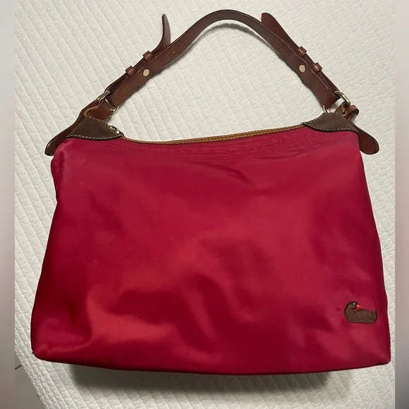 Dooney & Bourke Crimson Shoulder Bag with Brown Strap - Picture 1 of 16